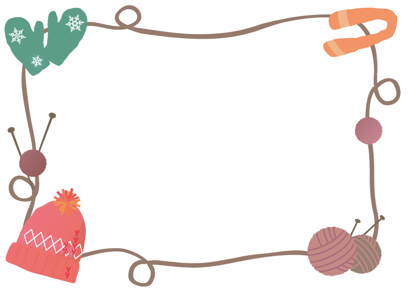 冬のネコのフレーム３無料イラスト素材素材ラボ