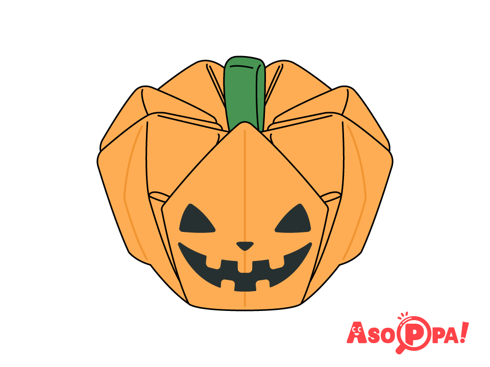 ハロウィン折り紙で作る立体かぼちゃおばけ