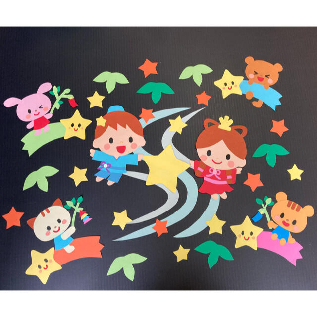 七夕 織姫 彦星 画用紙 壁面製作 装飾 飾り 製作キット 保育園 ７月 幼稚園 保育園 壁面飾り 病院 ハンドメイド小学校Yahoo!フリマ 旧PayPayフリマ