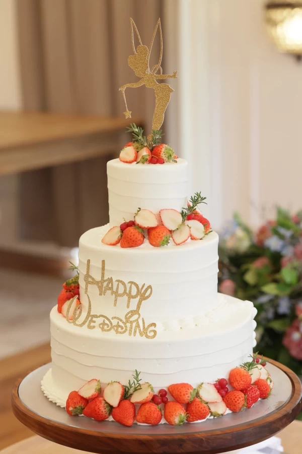 ケーキトッパー Happy Weddingセット杢美 −MOKUHARU− インテリアショールーム無垢一枚板販売、紀州・熊野ひのきのオーダー家具と木製雑貨