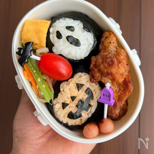 ハロウィン☆おばけとドクロおにぎり