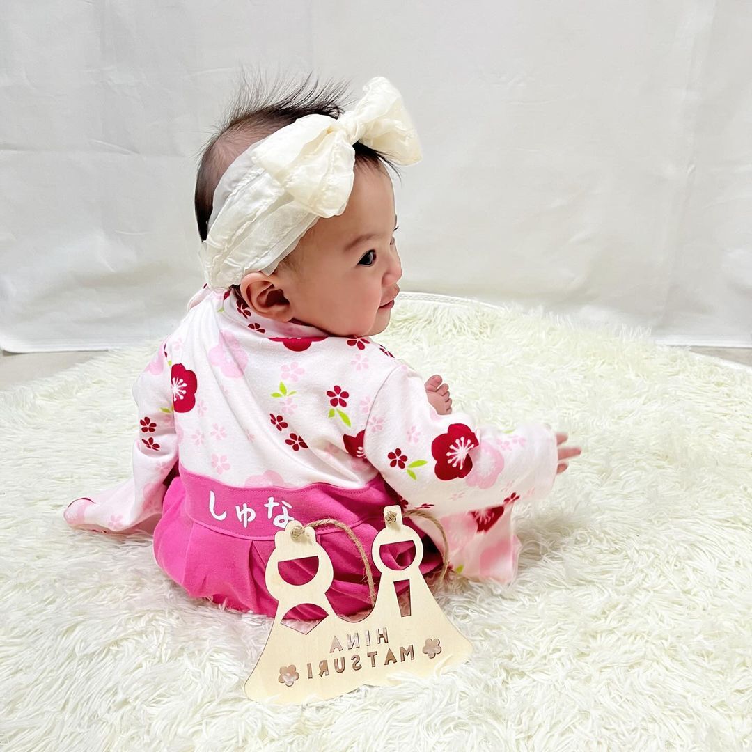 ひな祭り 桃の節句 ベビー 袴 90 ピンク✖️赤 袴ロンパース - メルカリ