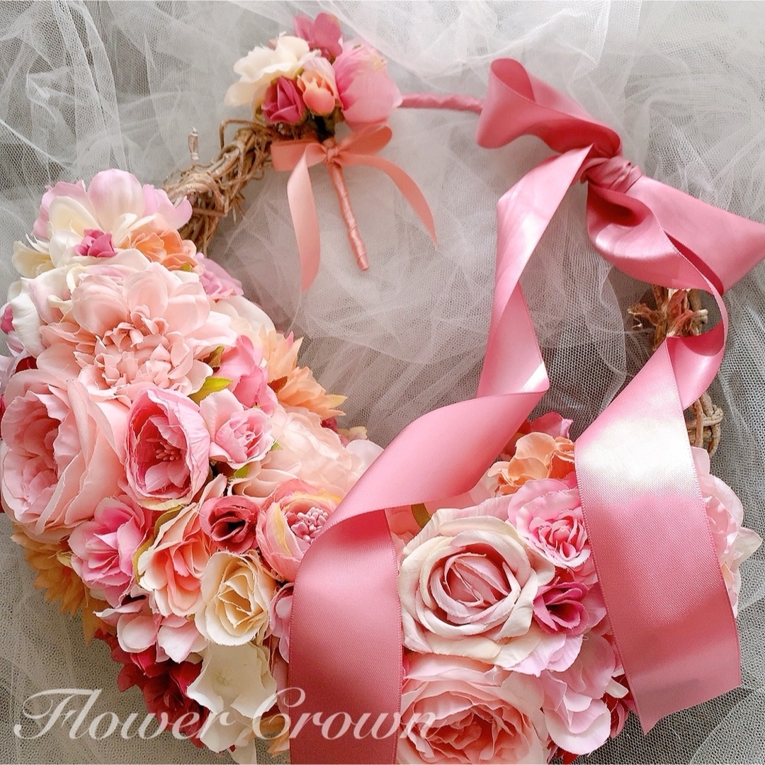 受注製作・リースブーケ 色が選べる・ウエディングブーケ三日月リースブーケ ウェディングブーケ