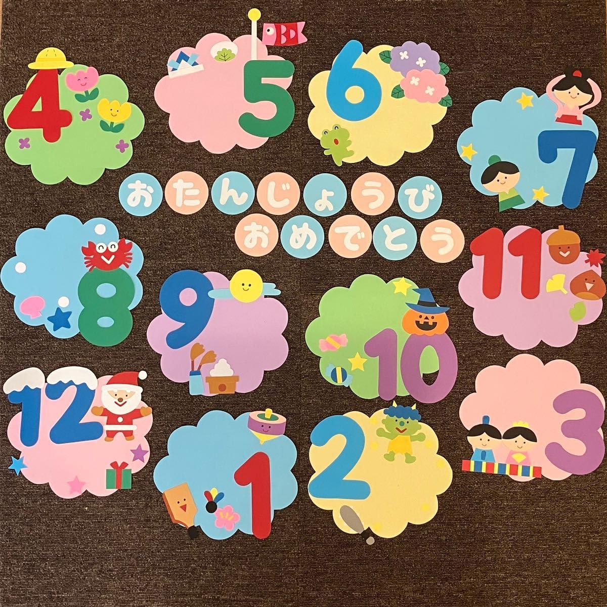 送料込み♡ 壁面 お誕生日表 お誕生表 お誕生日 壁面飾り 保育園 幼稚園 保育 その他素材 hashibami 通販8661542Creema クリーマ