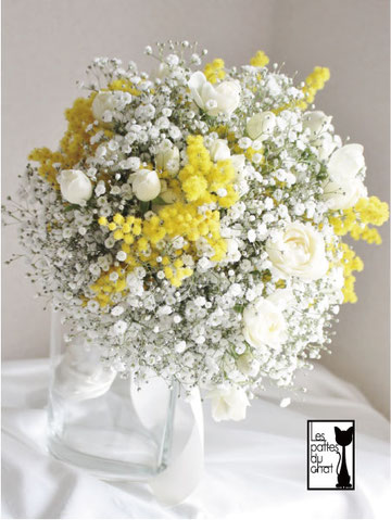 ウェディングブーケ＊*生花のかすみ草のリースブーケ受注制作casico_bridal