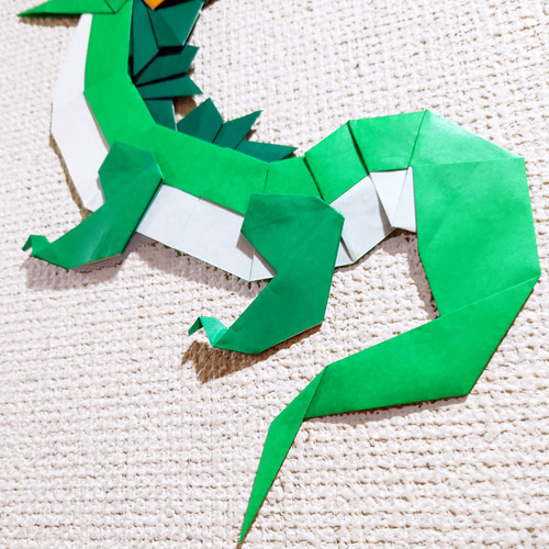 お正月折り紙 可愛い辰 たつ の置物の折り方音声解説付き☆たつくり