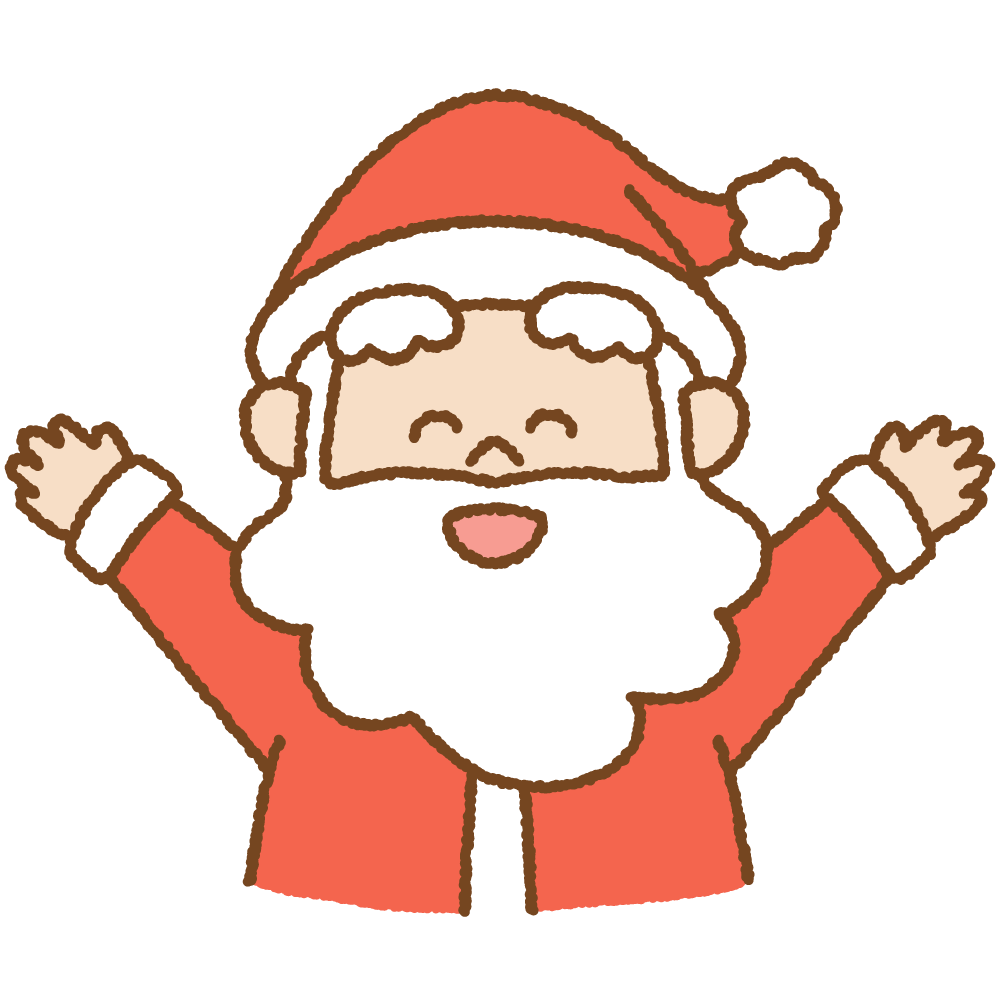 フリーイラスト：笑顔のサンタ