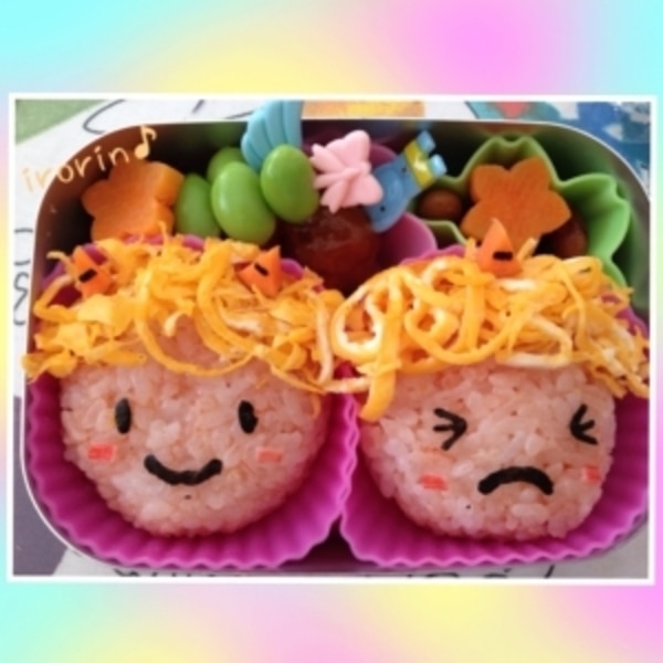 節分 キャラ弁 鬼おむすび