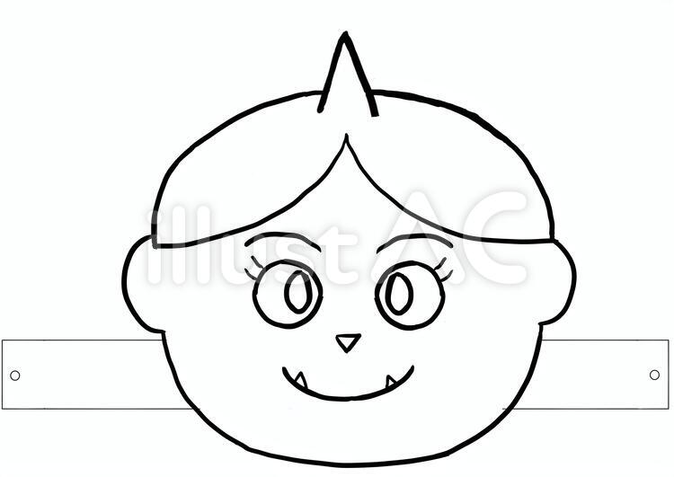 節分お面ぬりえ