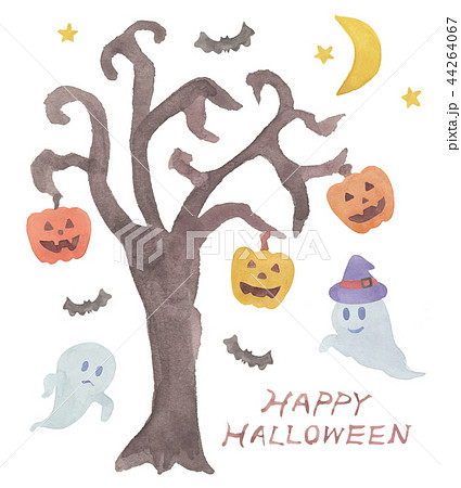 うねった不気味で怖い木のシルエット、ハロウィンの装飾やデザインのイラスト素材81552250- PIXTA