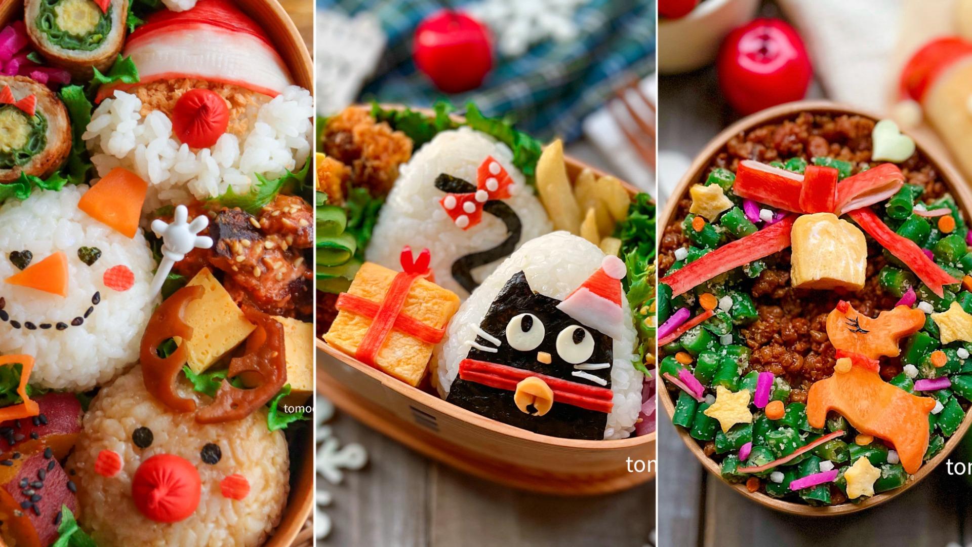 クリスマスのかわいいお弁当！ サンタさんと雪だるまの楽しいおかず