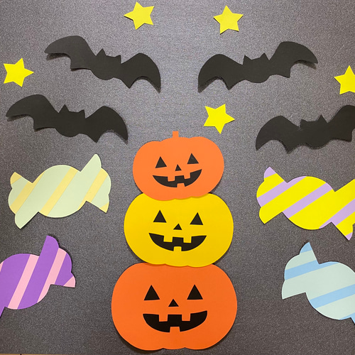 顔つきかぼちゃ １ 12個 ハロウィン 秋の壁面画用紙 壁面飾り 保育園・幼稚園・学校・図書館その他 その他アート 時遊四季彩工房ユキハナ 通販18218460Creema クリーマ