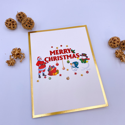 JIN CHA GOD-クリスマスカード+封筒 クレヨン手書き Merry Christmas クリスマスカード - ショップ JIN CHA &GOD はがき・メッセージカード - Pinkoi