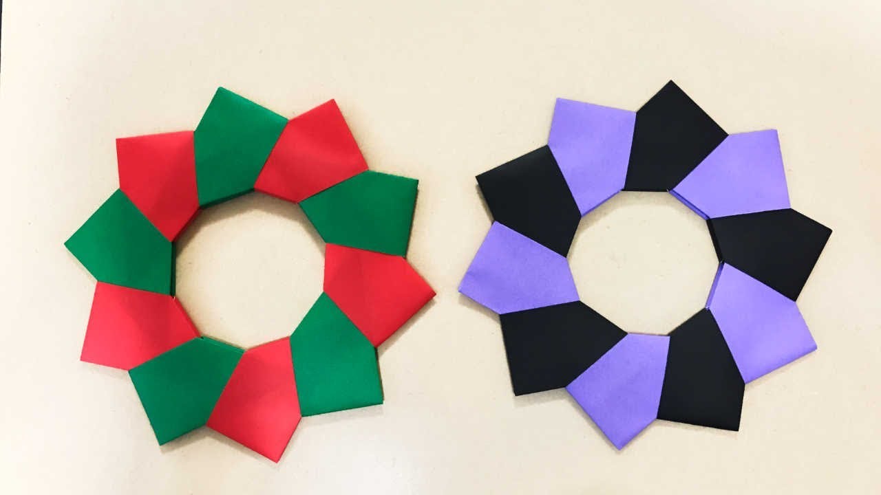 クリスマスリースＣ-折り紙 ASOPPA！レシピ - あそっぱ