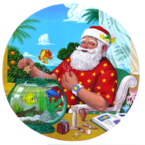 83 A Santa Claus In The Summer High Res Illustrations - Getty Images
