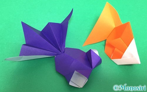金魚の折り紙の折り方立体的でふっくらしたかわいい作り方手順ちょちょいの工作部屋