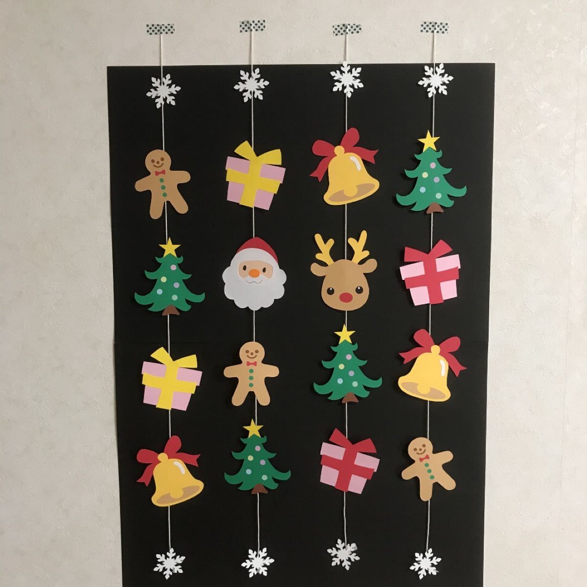工作ネタ ☆クリスマス吊るし壁飾りChristmas walldecorations 12月壁面飾り高齢者レク・作業療法OT・デイ・保育おりがみ立体origami DIY