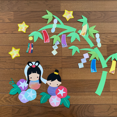 こどもと作る壁面装飾 7月 七夕mamana