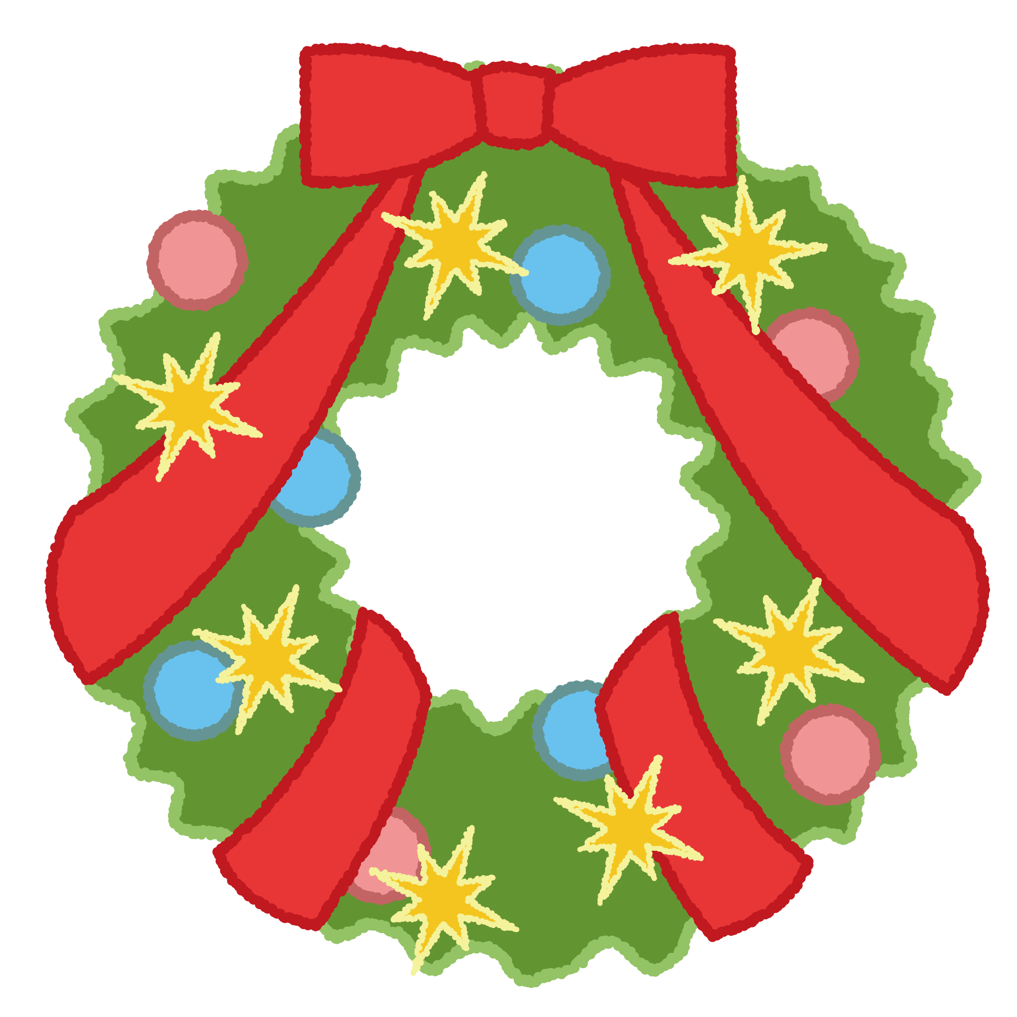 かわいいクリスマスリースの優雅な水彩画のフリー素材イラスト無料イラスト・フリー素材ならNovaStock