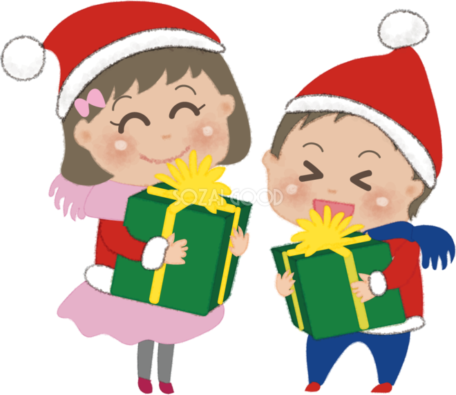クリスマスの子供：イラスト無料