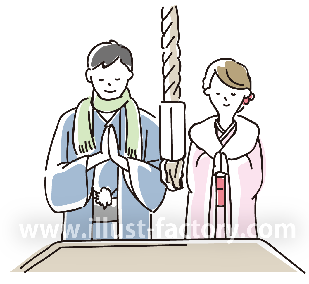 神社初詣イラスト - No: 1313354無料イラスト・フリー素材なら「イラストAC」