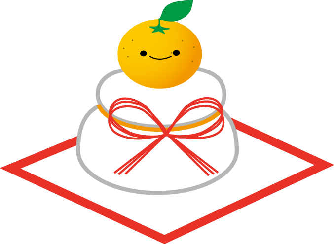 色塗りできる鏡餅のイラストぬれよん-ぬれるフリーイラスト