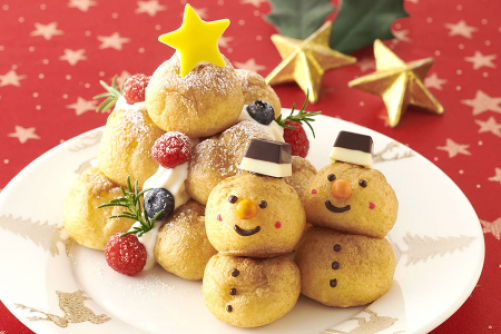 雪だるまのリースサラダ