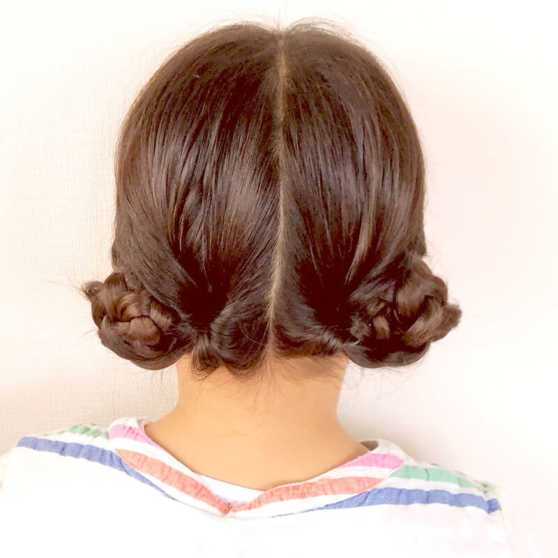 4歳娘の浴衣にぴったり簡単お団子ヘアアレンジ