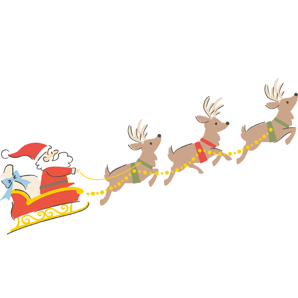 Vetor ソリに乗るサンタとトナカイのイラスト クリスマス do StockAdobe Stock