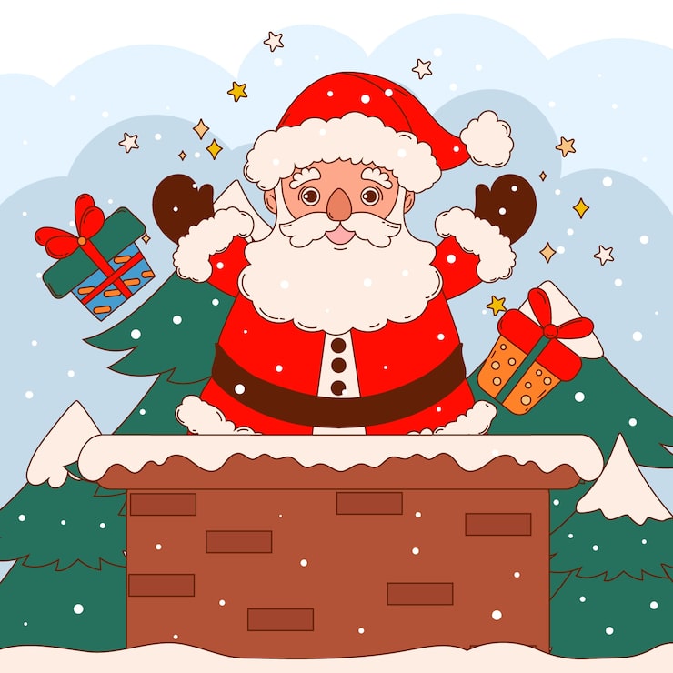 煙突に入るサンタクロース イラスト素材のイラスト素材96219598- PIXTA