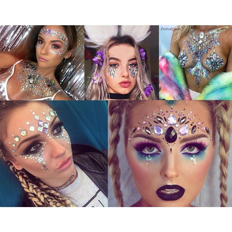 Amazon.co.jp: FOMIYES 7枚 ラインストーンステッカー 星形シール 顔のラインストーンの宝石 アイメイクステッカー女性用フェイスラインストーン フェイス スティックの宝石 お祭りの顔メイク : ホビ