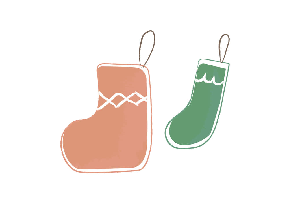 雪の結晶の模様のクリスマス靴下のイラストフリー素材 イラストミント