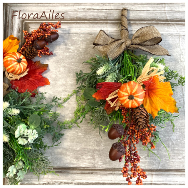 ハロウィンリース 秋リース 光触媒加工 リース ハロウィン 秋リース 造花リース ドライフラワー花輪 ナチュラルリース 24cm 秋色カラー 造花玄関オブジェ ウォールディスプレイ ウォールデコレーションアートウォール 壁飾り 壁掛け おしゃれハロウィンリース オータムM