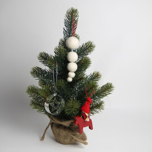 PLASTIFLORRS GLOBAL TRADE卓上ミニ クリスマスツリー＋金の星 小 ＋ドイツバウムオーナメント ６個 セット木のおもちゃデポ