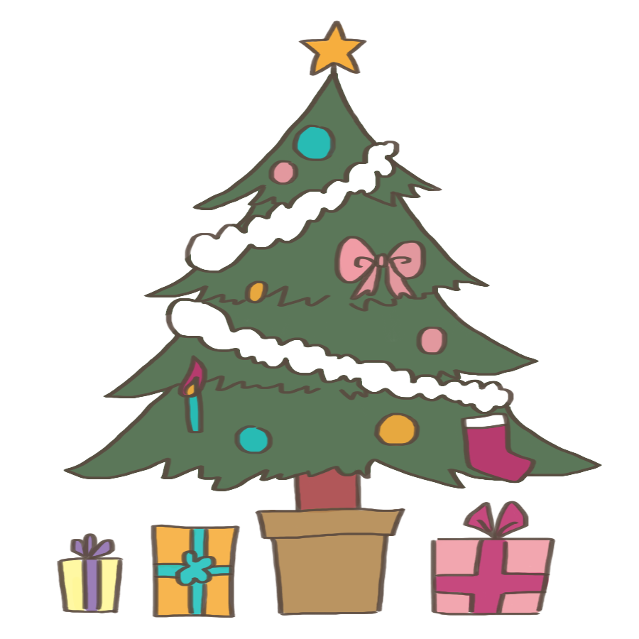クリスマスツリー：イラスト無料