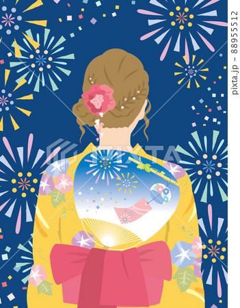 花火 浴衣イラスト無料イラスト・フリー素材なら「イラストAC」