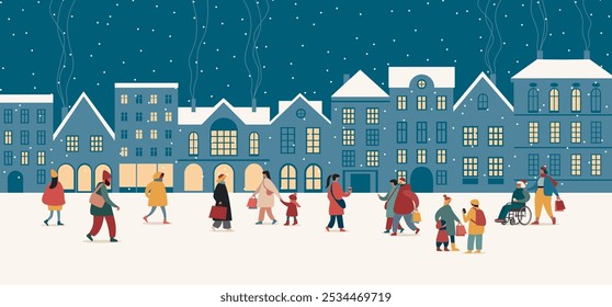 クリスマスの町並み クリスマスツリーのある雪のケベックの街並み CG 11065000099 の写真