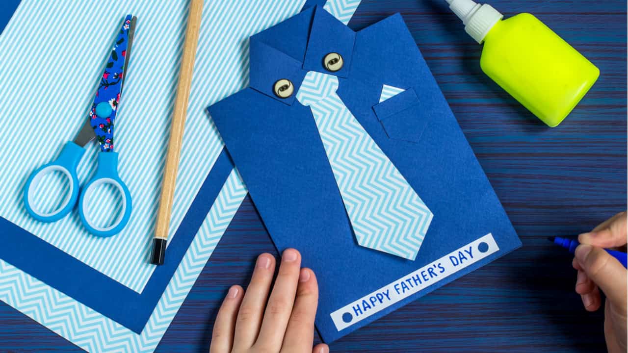 父の日 手作りカード 作り方 簡単なネクタイの折り方付き♪ 音声解説 ◇DIY Father's day cards idea easy