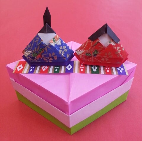 ひなまつり折り紙 ひしもちケーキの土台の折り方