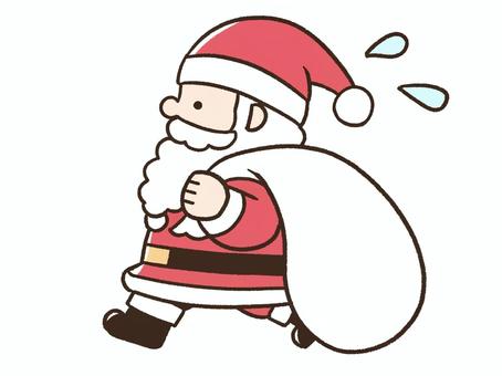 トナカイとサンタクロースのクリスマスイラストイラスト無料・かわいいテンプレート