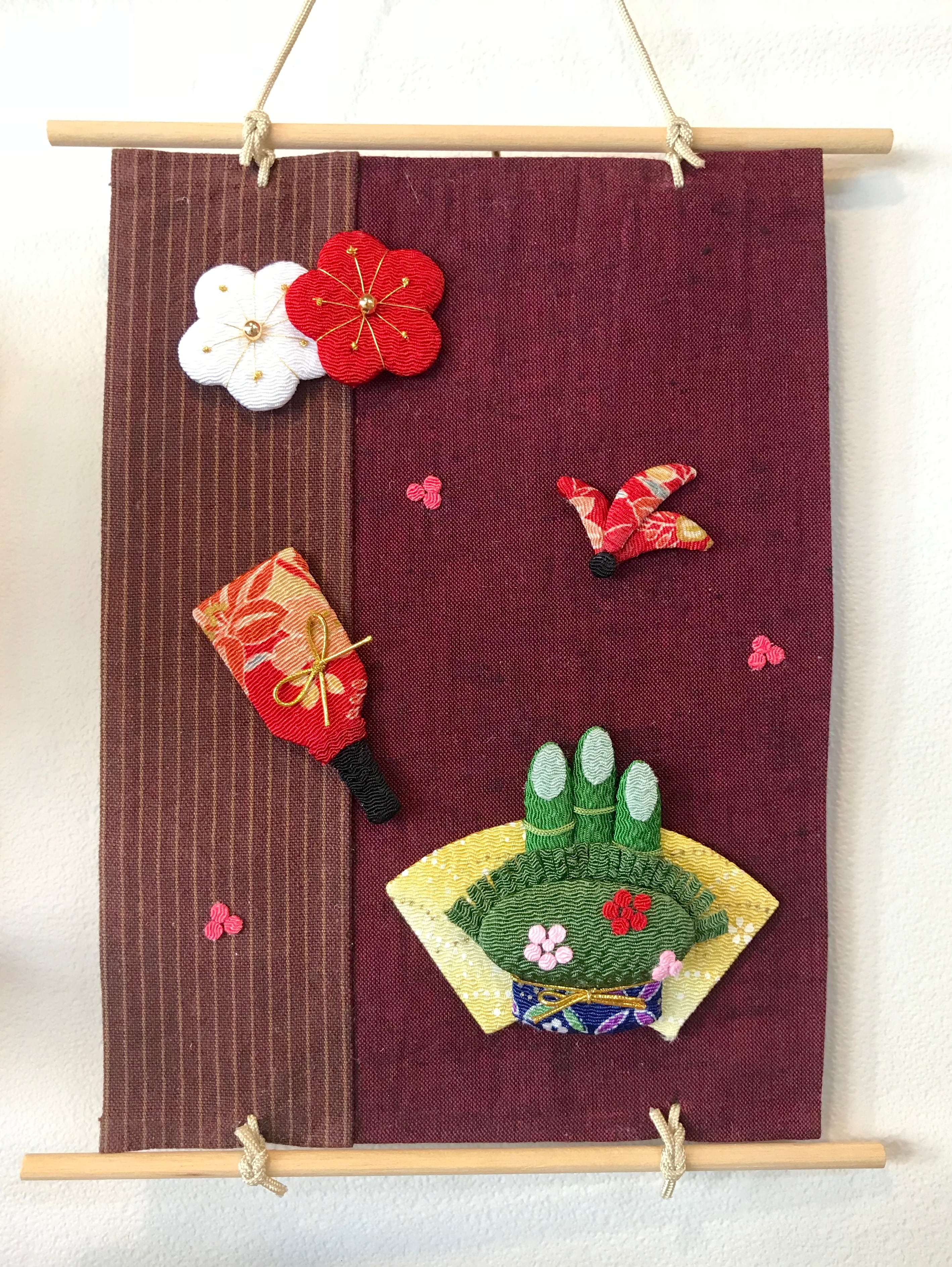 ホビーラホビーレ アップリケタペストリー 刺繍 つるし飾り お正月 和風