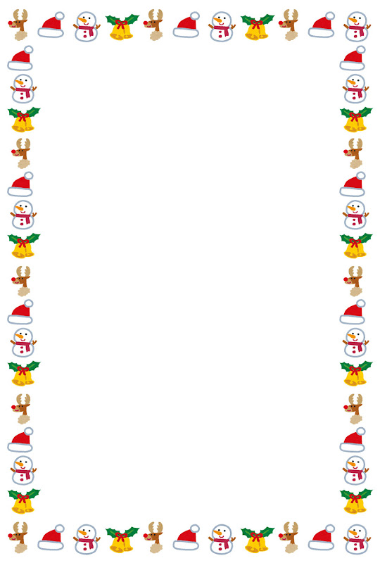 クリスマスの可愛いメッセージフレーム枠 トナカイとサンタ無料フリーイラスト素材集 Frame illust