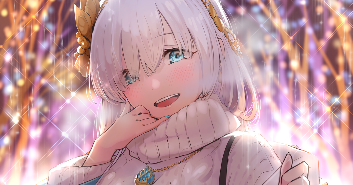 フリー背景イラスト冬「リボンと光るクリスマスツリー」36515素材Good