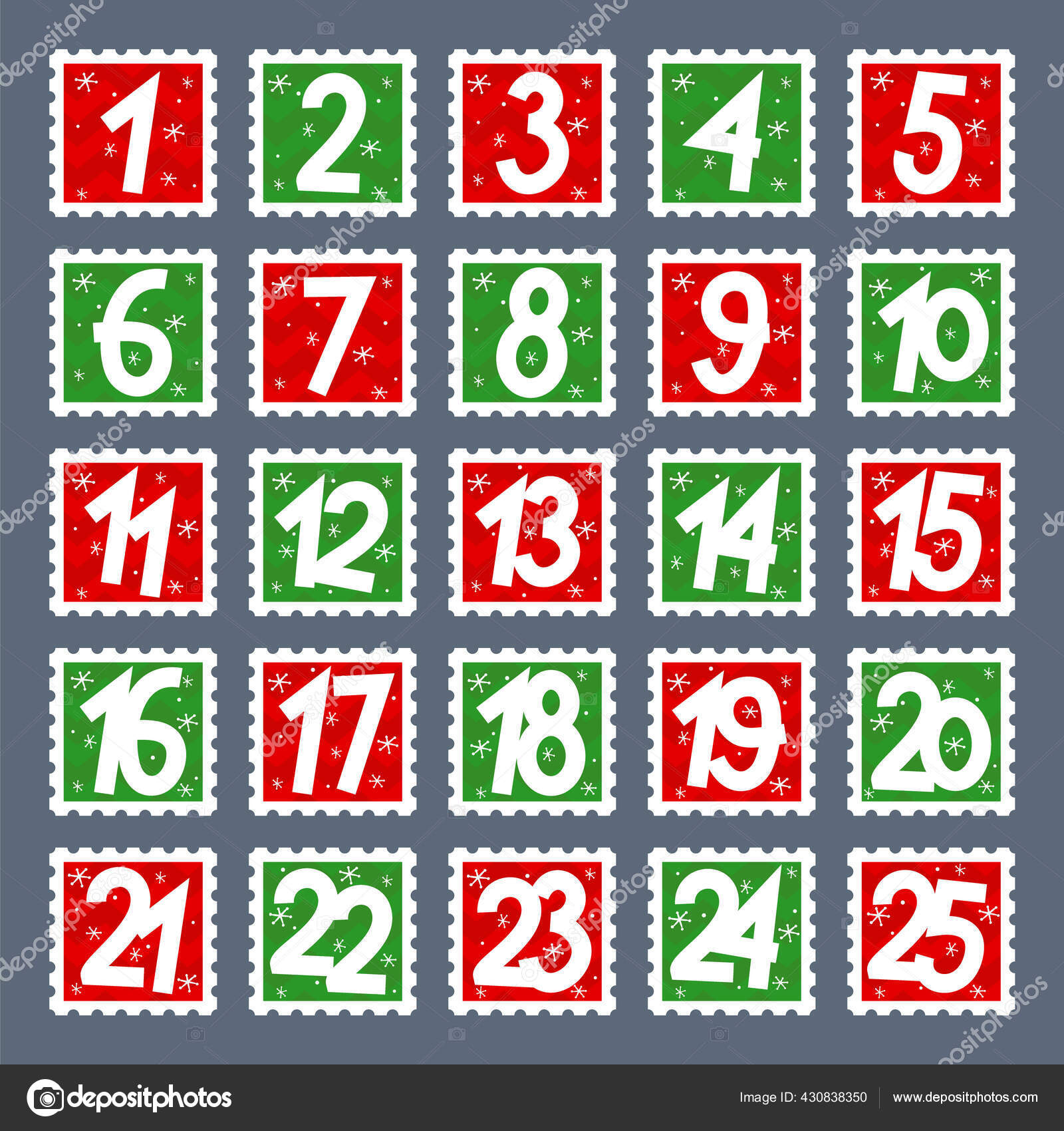 スレート効果の図面のかわいいアドベントカレンダー無料ベクトル素材