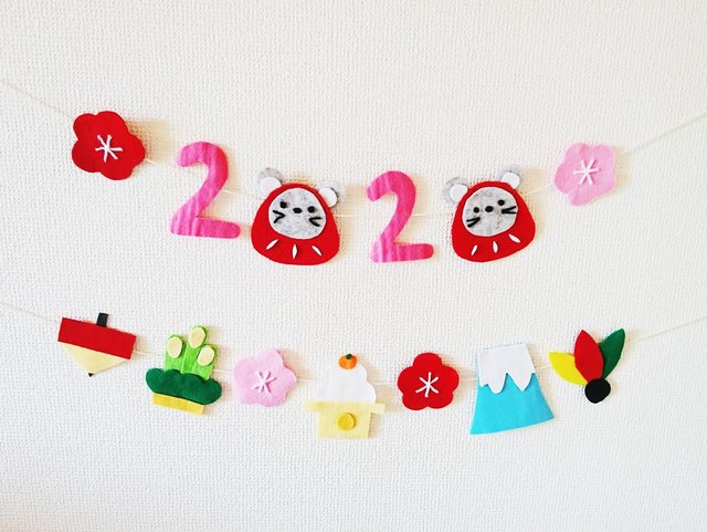 プリザーブドフラワー お正月飾り 手作りキット 壁掛け フェルト布を土台にして作る♪簡単