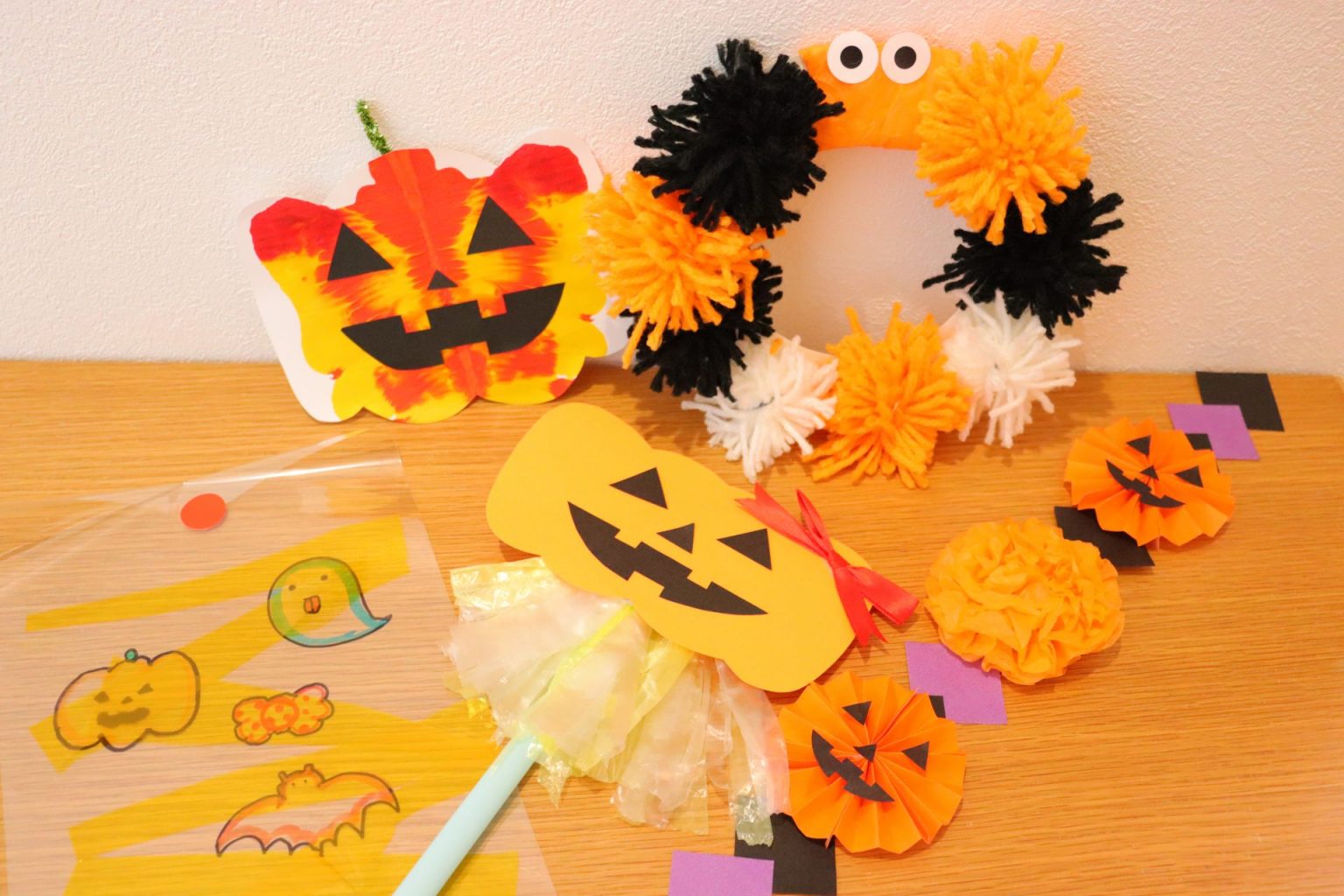 ハロウィンリース 紙皿でモリモリリース