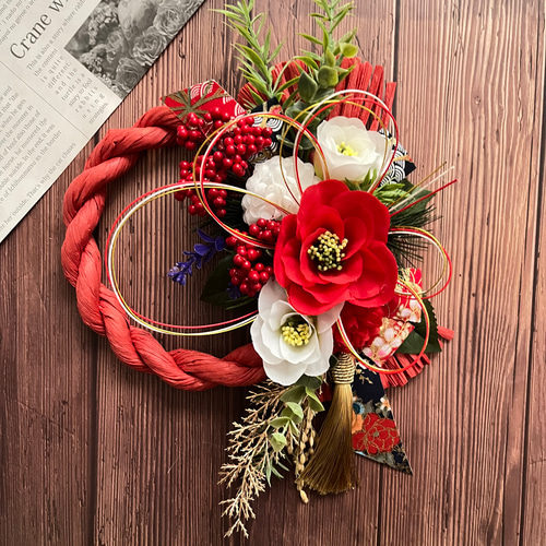限定1点！ しめ縄水引リース 08 正月飾り アーティフィシャルフラワー - メルカリ