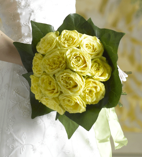 ご両親さまの結婚記念日へ」黄色とブルーが美しい祝い花結婚記念日のおしゃれな祝い花