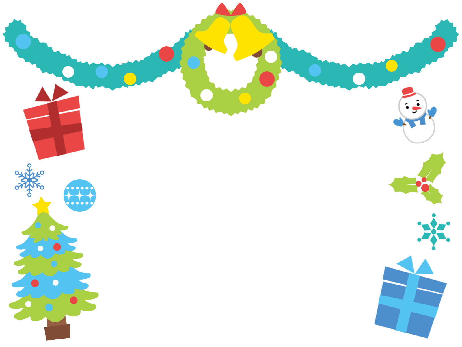 空飛ぶサンタのクリスマス枠 縦 イラストのフリー素材イラストイメージ