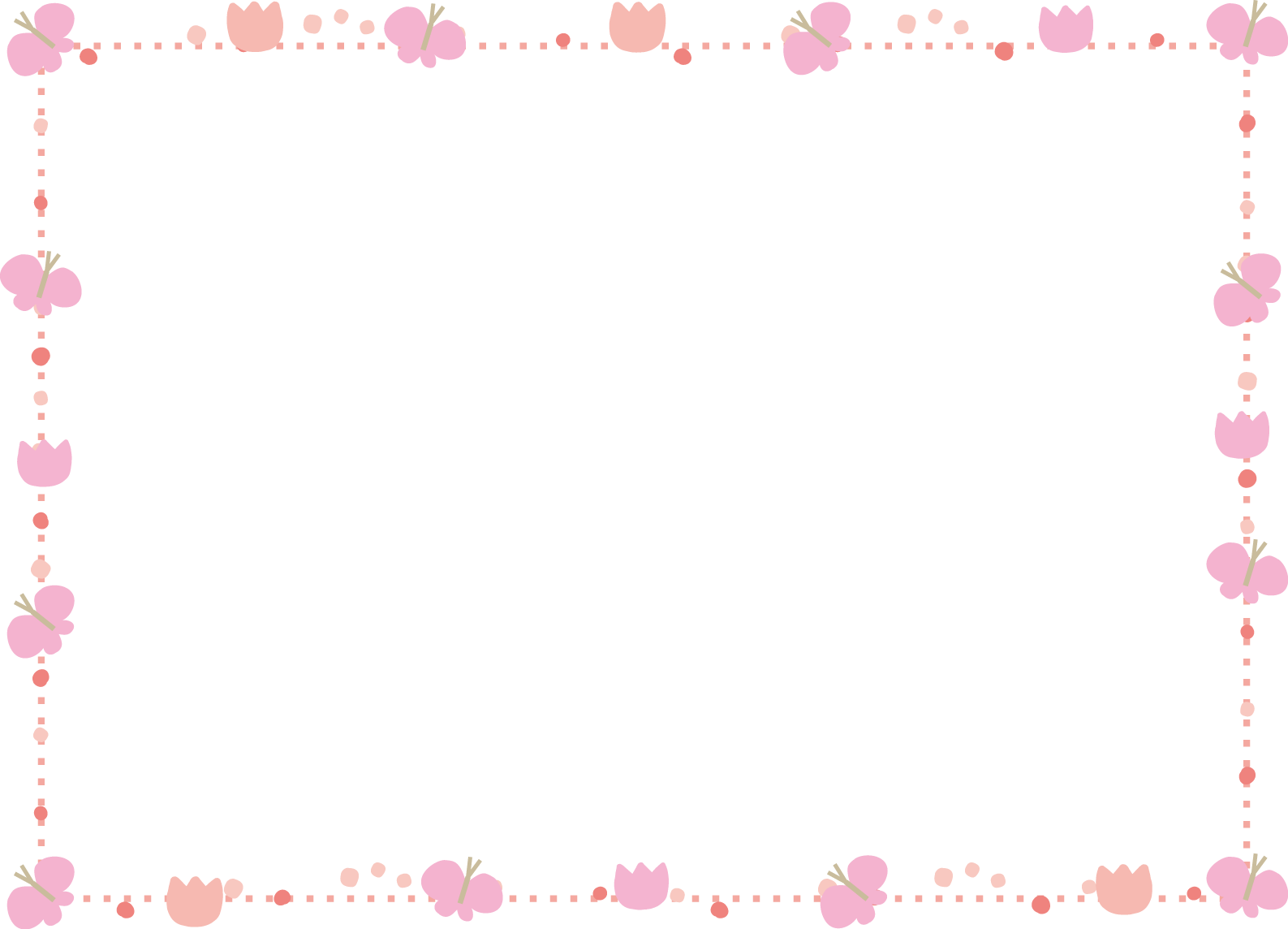 春のイラスト飾り枠・ライン無料イラスト素材